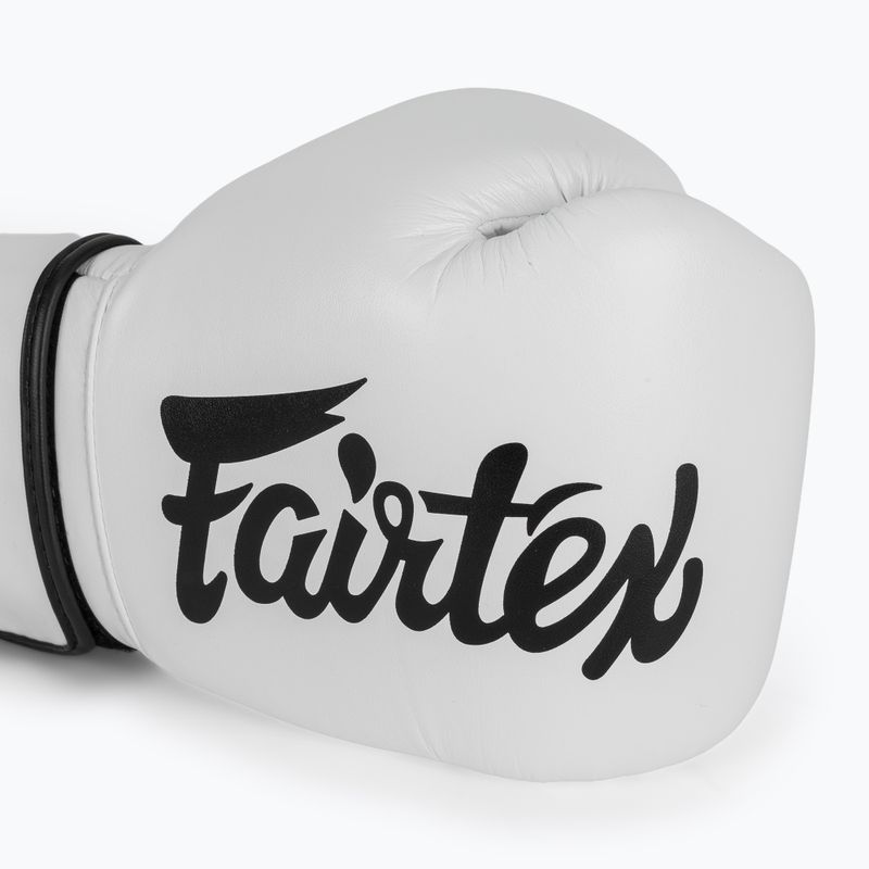 Fairtex Microfiber white boxing gloves 5