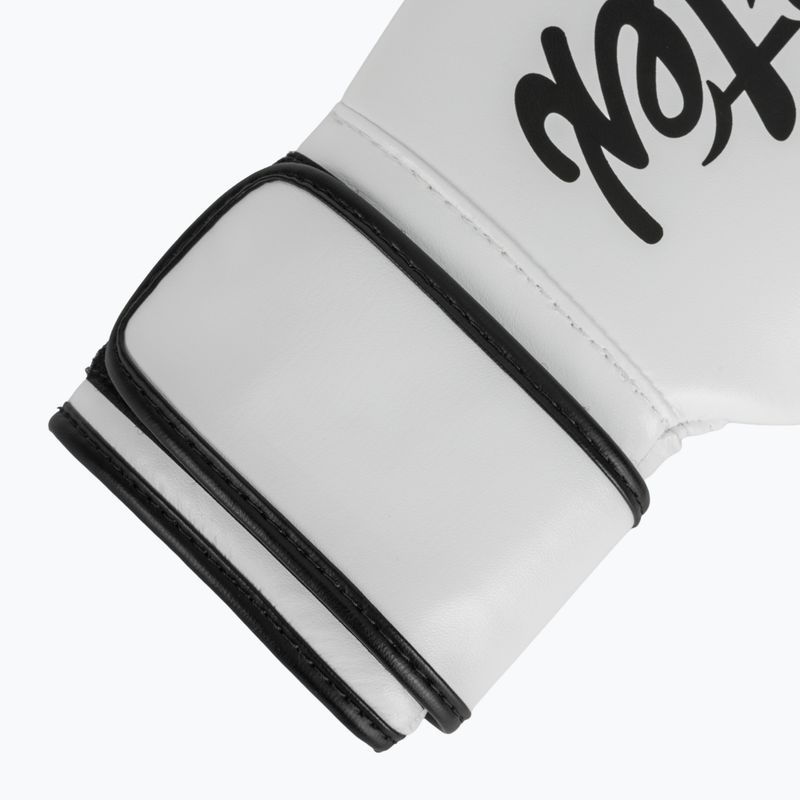 Fairtex Microfiber white boxing gloves 6