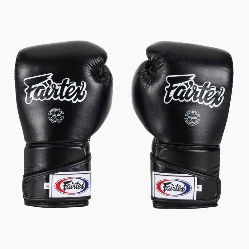 Fairtex Stylish Angular Sparring Boxing Gloves - Locked Thumb black 2