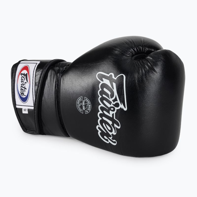 Fairtex Stylish Angular Sparring Boxing Gloves - Locked Thumb black 5