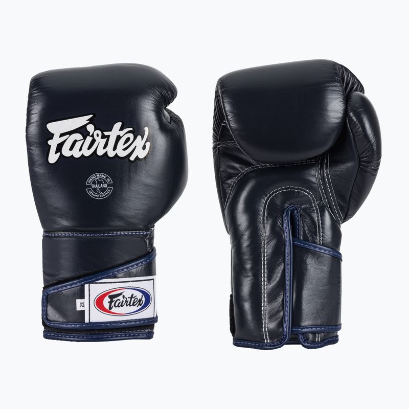 Fairtex Stylish Angular Sparring Boxing Gloves - Locked Thumb blue