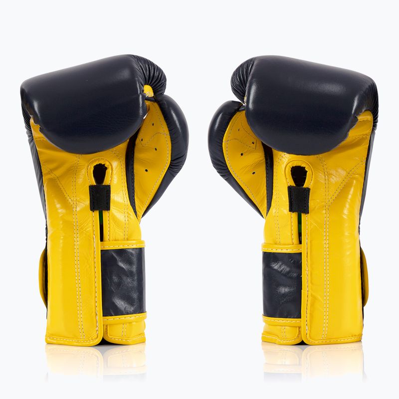 Fairtex Heavy Hitter's Mexican Style blue/yellow boxing gloves 2