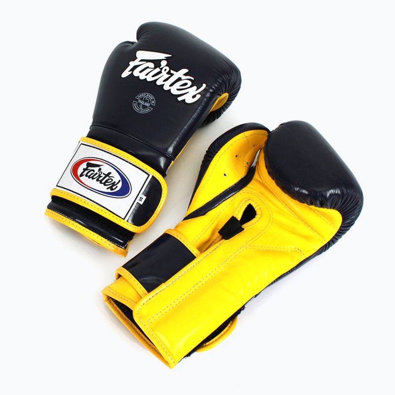 Fairtex Heavy Hitter's Mexican Style blue/yellow boxing gloves 5