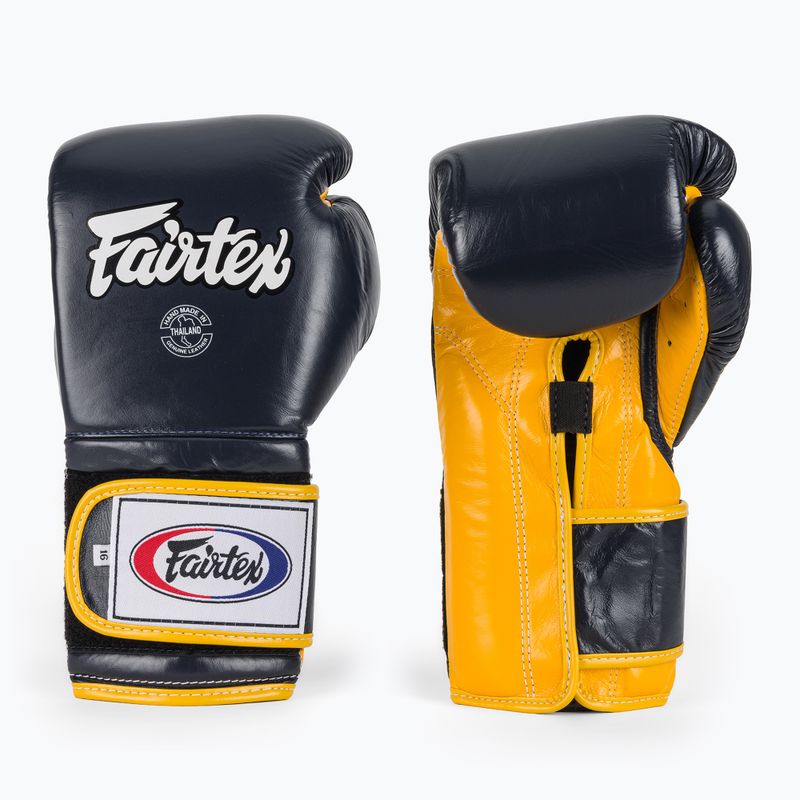 Fairtex Heavy Hitter's Mexican Style blue/yellow boxing gloves