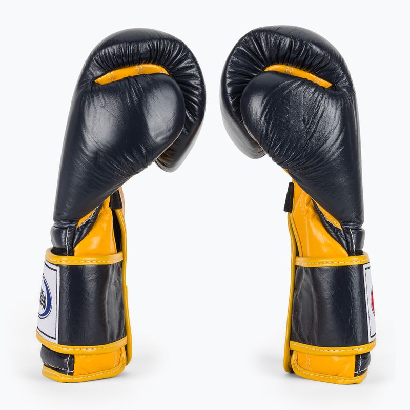 Fairtex Heavy Hitter's Mexican Style blue/yellow boxing gloves 4