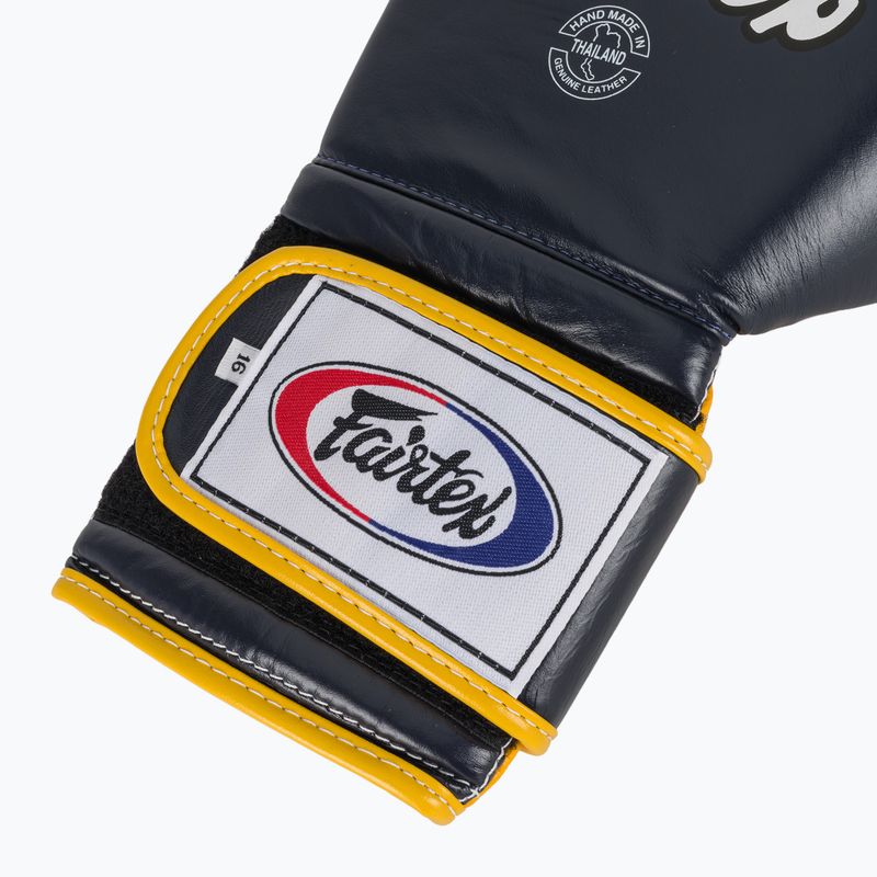 Fairtex Heavy Hitter's Mexican Style blue/yellow boxing gloves 6