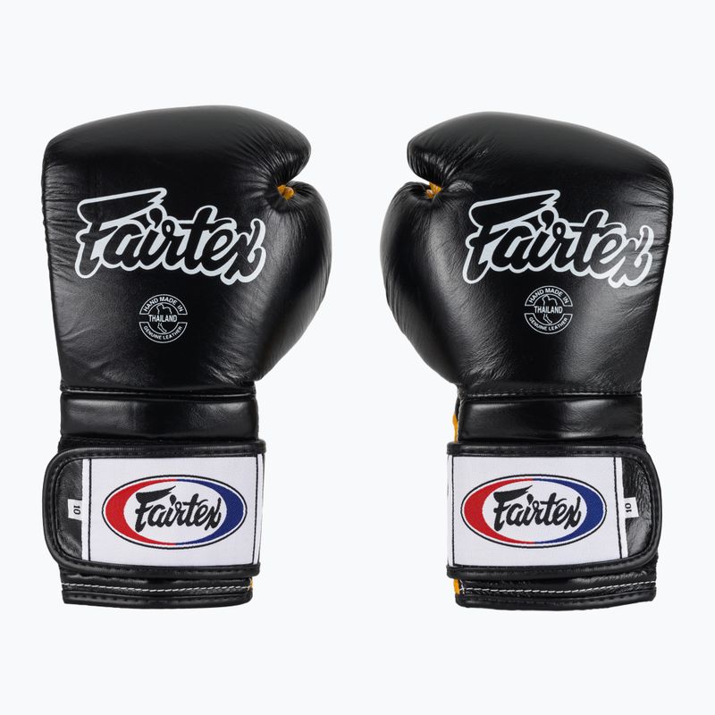 Fairtex Heavy Hitter's Mexican Style boxing gloves black/yellow 2
