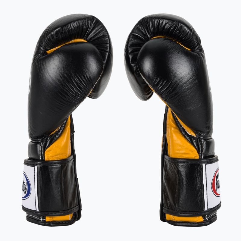 Fairtex Heavy Hitter's Mexican Style boxing gloves black/yellow 4