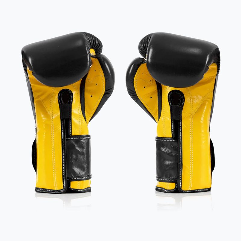 Fairtex Heavy Hitter's Mexican Style boxing gloves black/yellow 2
