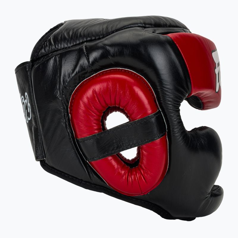 Fairtex Diagonal Vision Sparring Boxing Helmet - Full Head Coverage black/red 2