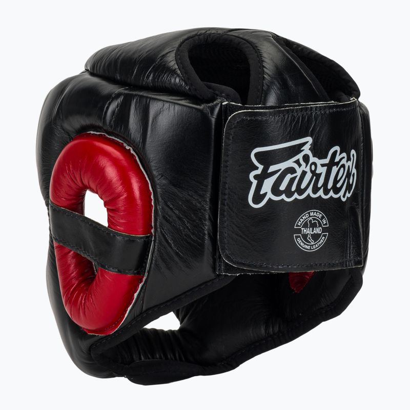 Fairtex Diagonal Vision Sparring Boxing Helmet - Full Head Coverage black/red 3