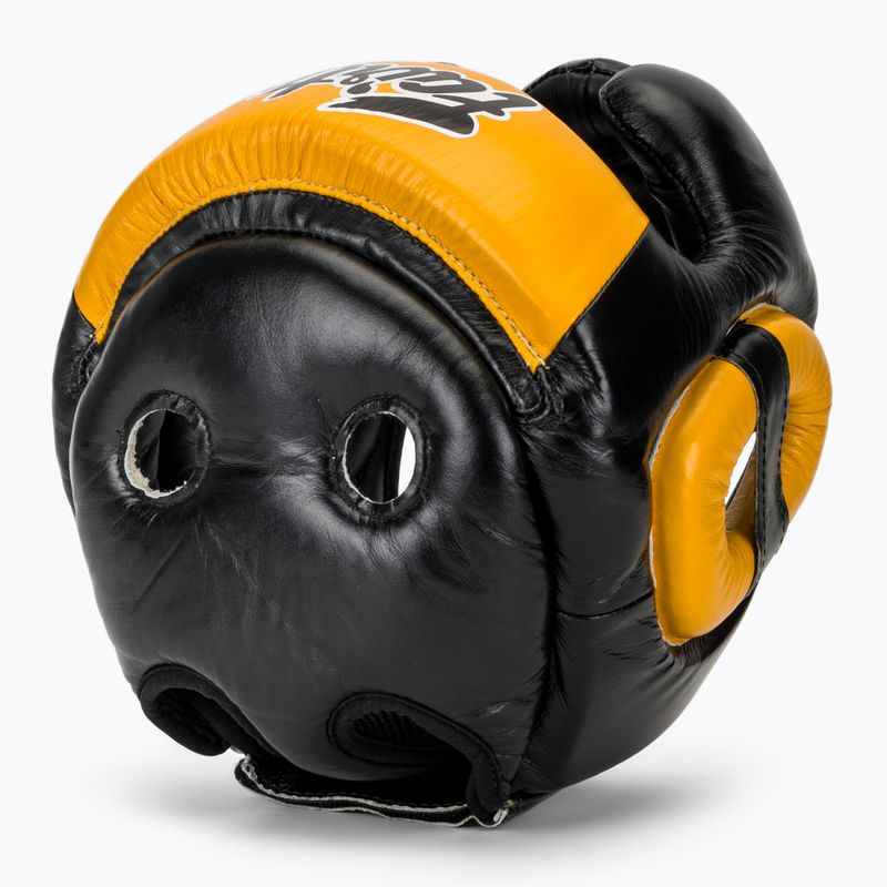 Fairtex Diagonal Vision Sparring Boxing Helmet - Full Head Coverage black/yellow 6