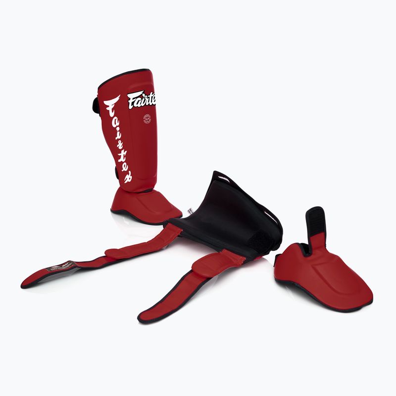 Fairtex Detachable In-Step Shin Pads A.K.A. tibia protectors. "Twister" red 4