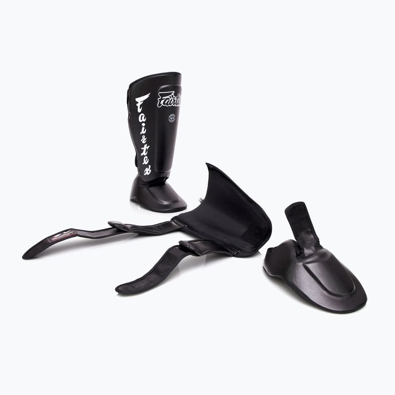Fairtex Detachable In-Step Shin Pads A.K.A. tibia protectors. "Twister" black 4