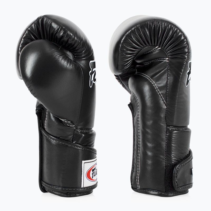 Fairtex Stylish Angular Sparring Boxing Gloves - Locked Thumb black 3