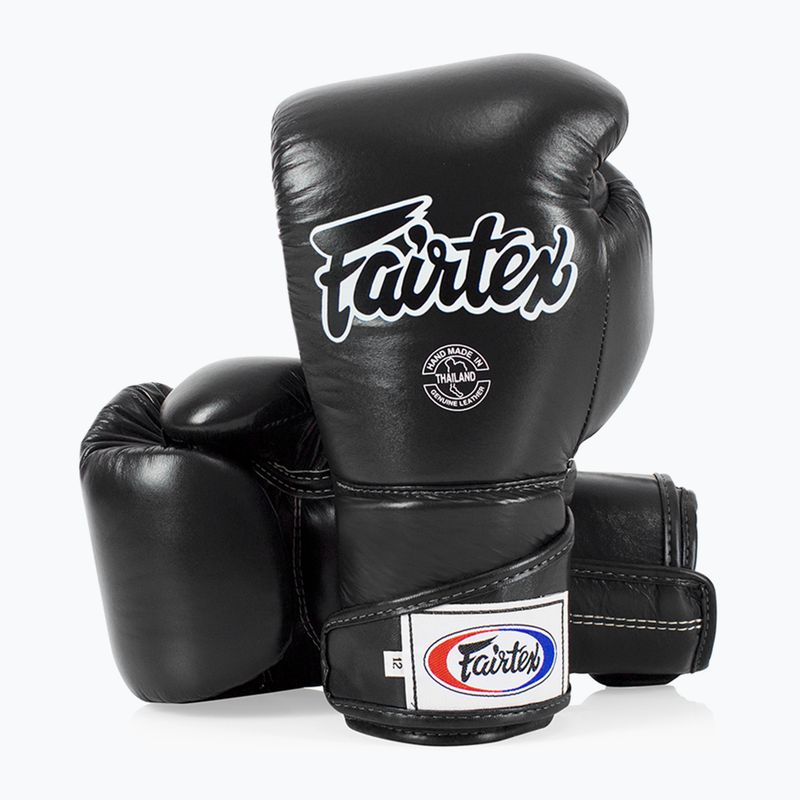 Fairtex Stylish Angular Sparring Boxing Gloves - Locked Thumb black 4