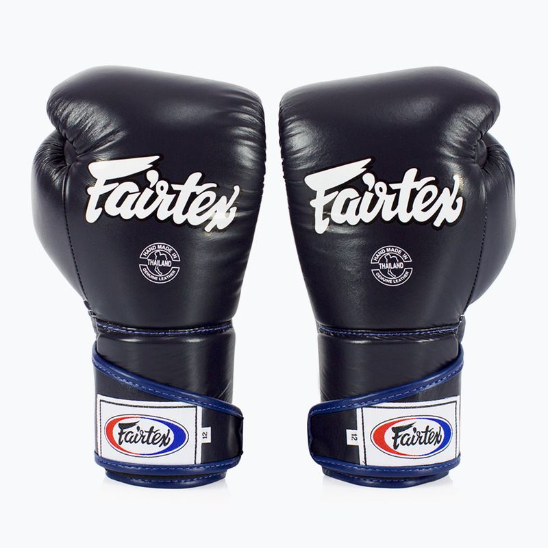 Fairtex Stylish Angular Sparring Boxing Gloves - Locked Thumb blue