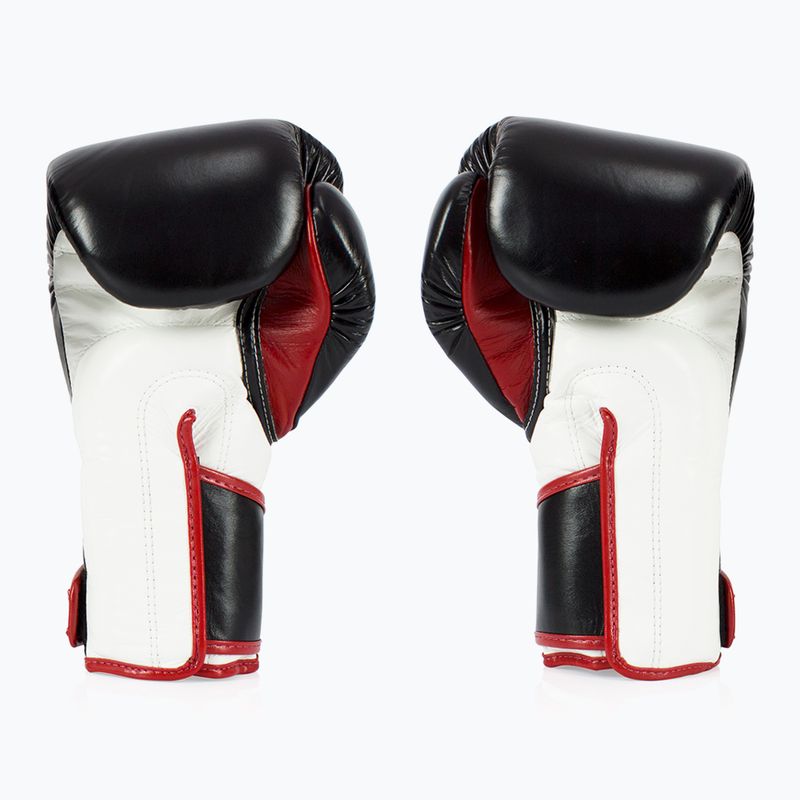 Fairtex Stylish Angular Sparring Boxing Gloves - Locked Thumb black/white/red 2