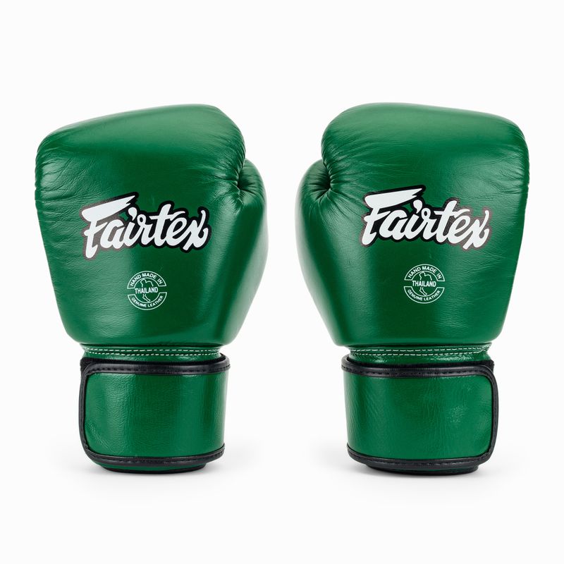 Fairtex Real Leather Boxing Gloves green 2