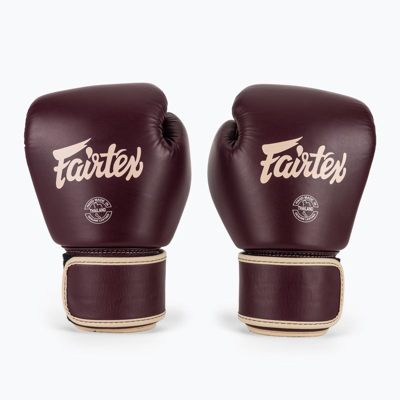 Fairtex Real Leather Boxing Gloves maroon 2