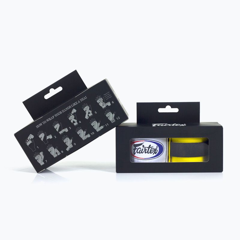 Bandaże bokserskie Fairtex Handwraps 300 cm yellow 3