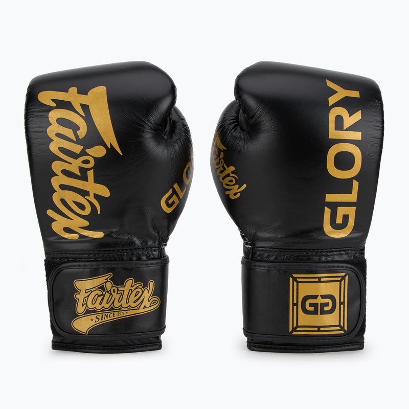 Fairtex Glory Competition Lace Velcro boxing gloves black 2
