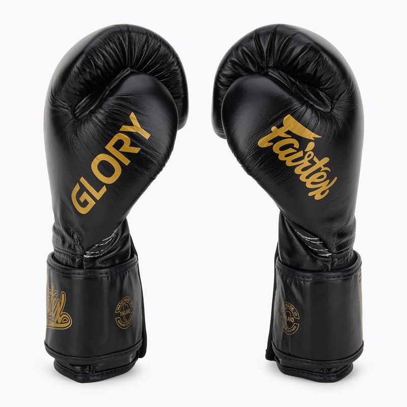 Fairtex Glory Competition Lace Velcro boxing gloves black 4