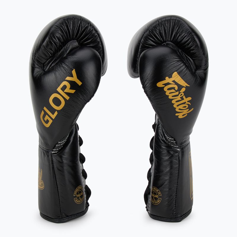 Fairtex Glory Competition Lace Up boxing gloves black 4