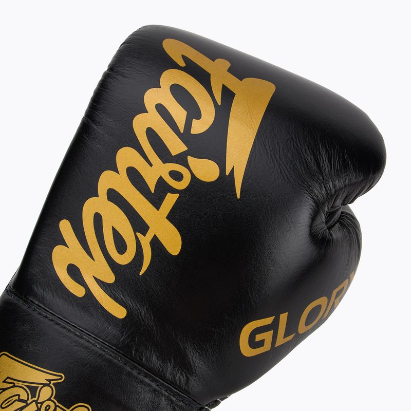 Fairtex Glory Competition Lace Up boxing gloves black 5