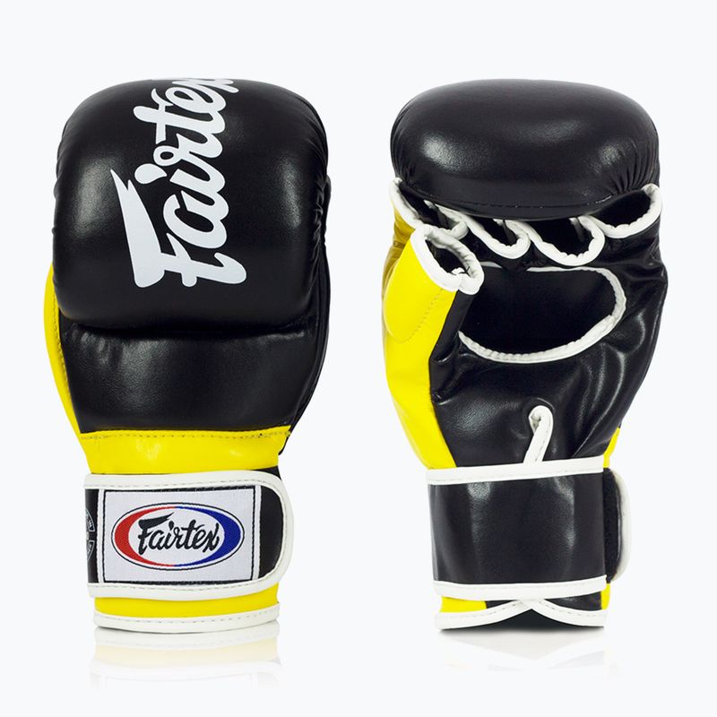 Fairtex Super Sparring Grappling Gloves black/yellow 2