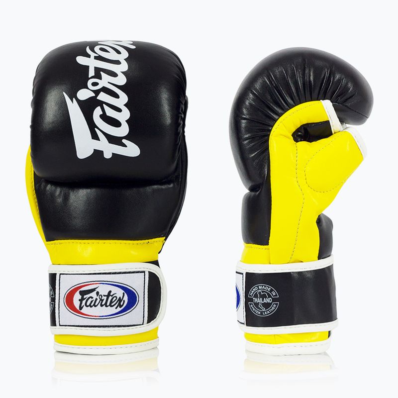 Fairtex Super Sparring Grappling Gloves black/yellow 3