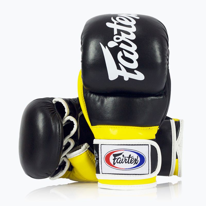 Fairtex Super Sparring Grappling Gloves black/yellow 4