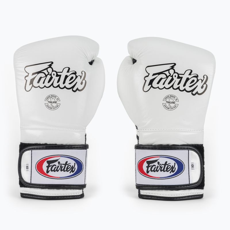 Fairtex Heavy Hitter's Mexican Style white/blue boxing gloves 2