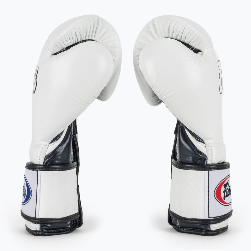 Fairtex Heavy Hitter's Mexican Style white/blue boxing gloves 4