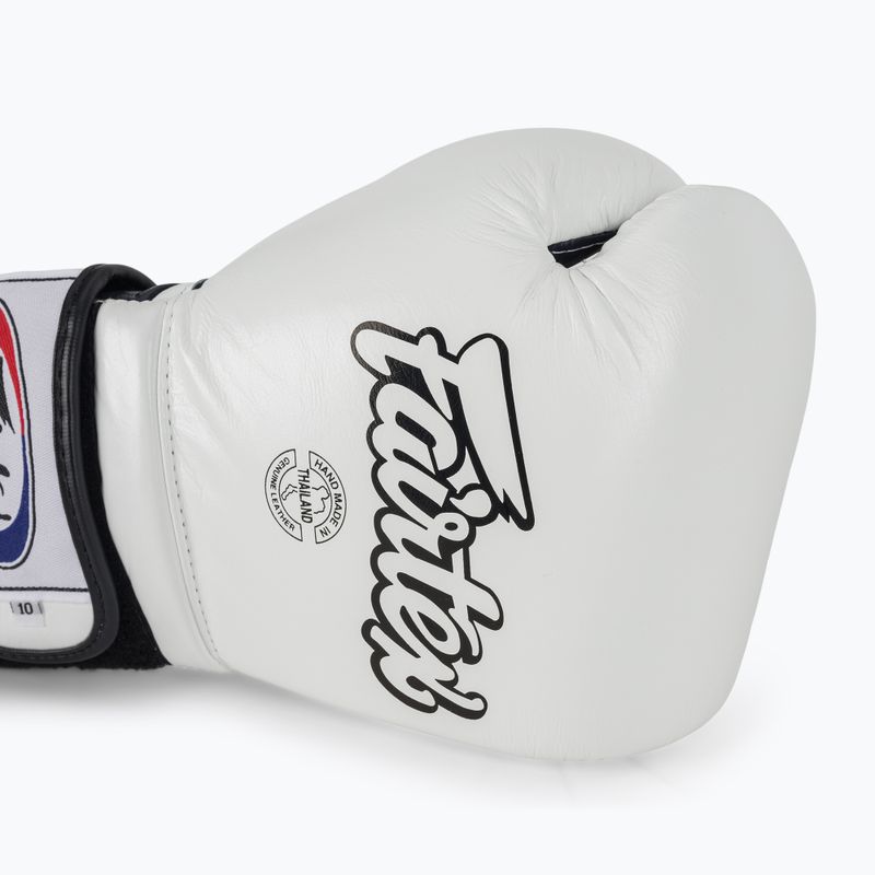 Fairtex Heavy Hitter's Mexican Style white/blue boxing gloves 5