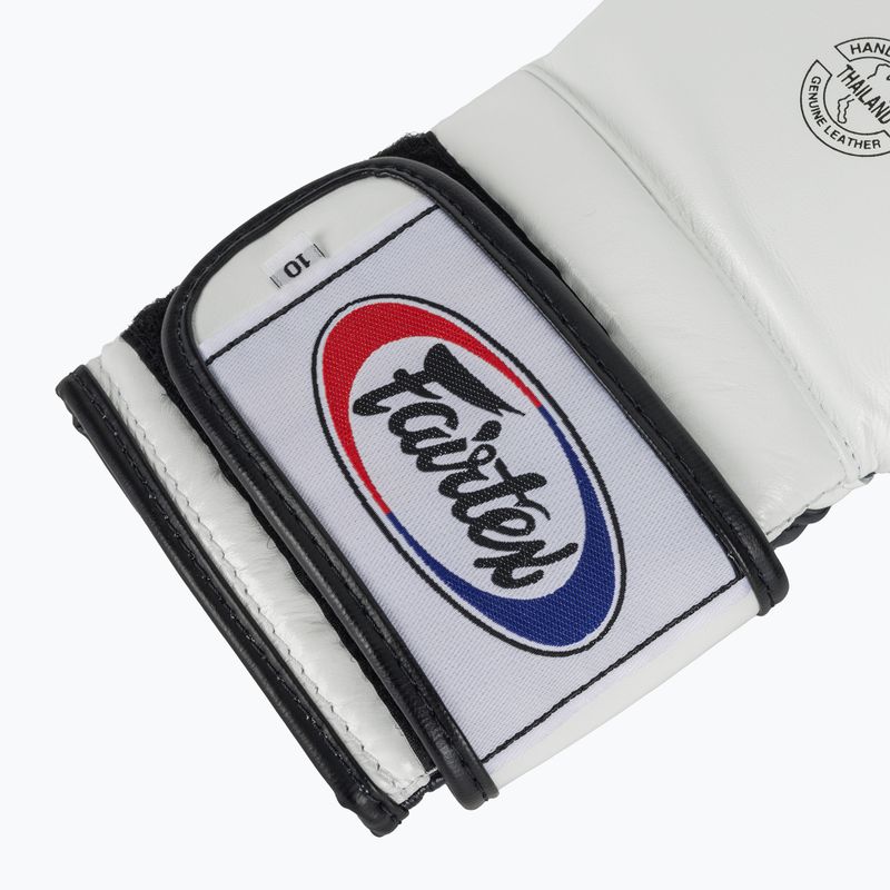 Fairtex Heavy Hitter's Mexican Style white/blue boxing gloves 6