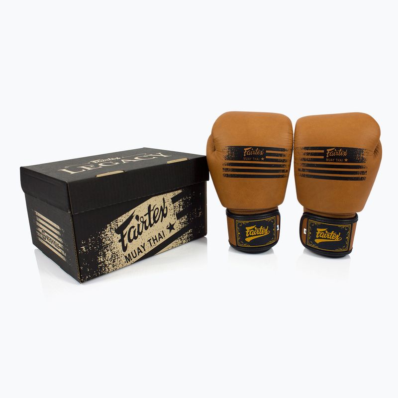 Fairtex Legacy Genuine brown boxing gloves 3