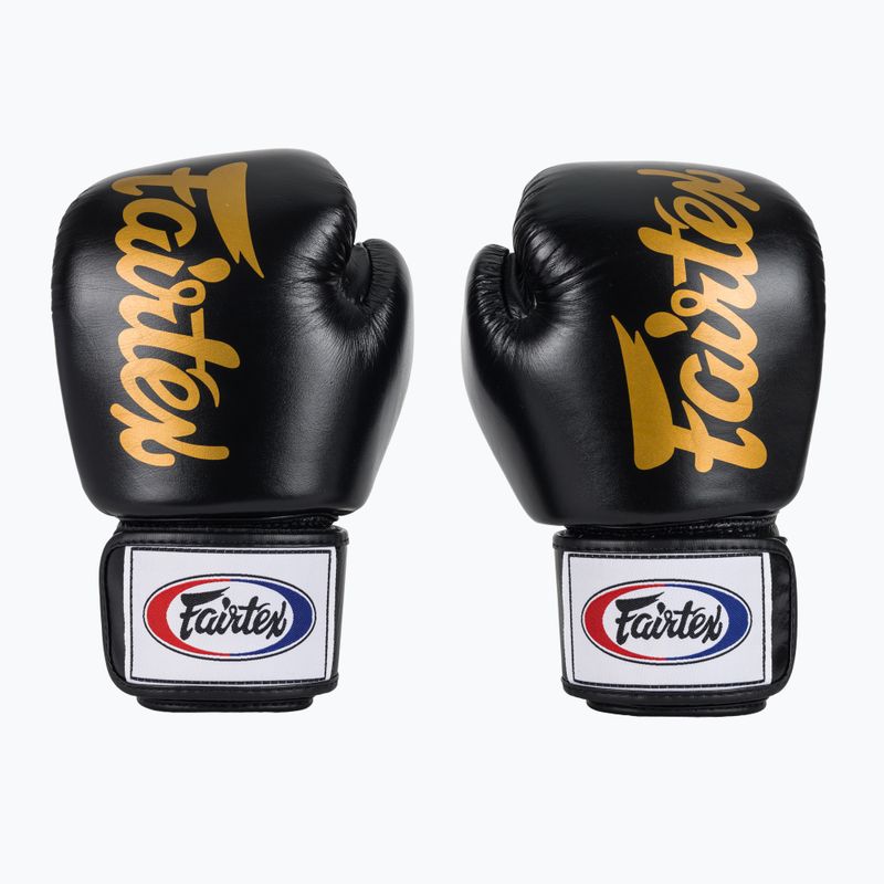 Fairtex Deluxe Tight-Fit black boxing gloves 2