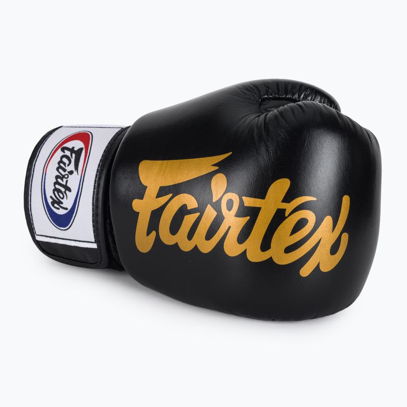 Fairtex Deluxe Tight-Fit black boxing gloves 5