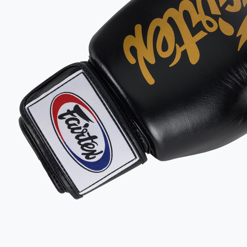 Fairtex Deluxe Tight-Fit black boxing gloves 6