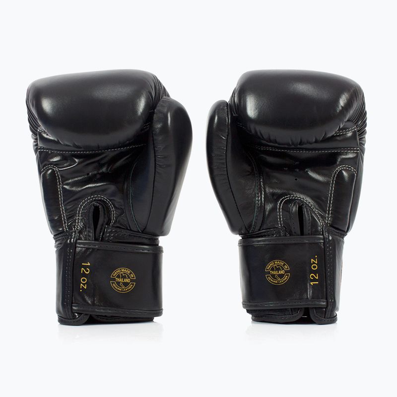 Fairtex Deluxe Tight-Fit black boxing gloves 2