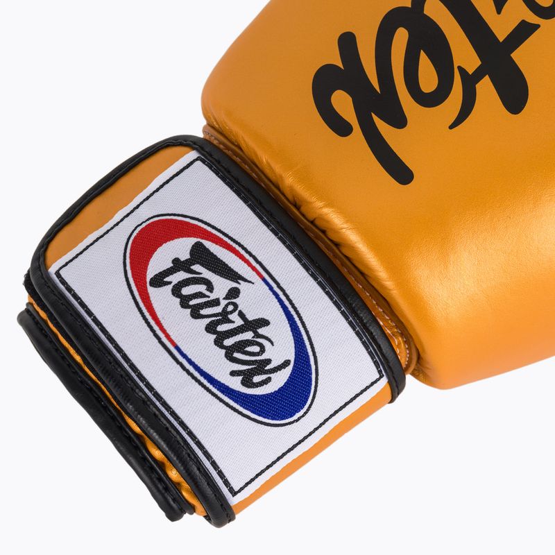 Fairtex Deluxe Tight-Fit gold boxing gloves 6