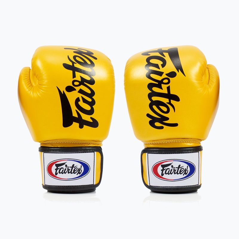 Fairtex Deluxe Tight-Fit gold boxing gloves