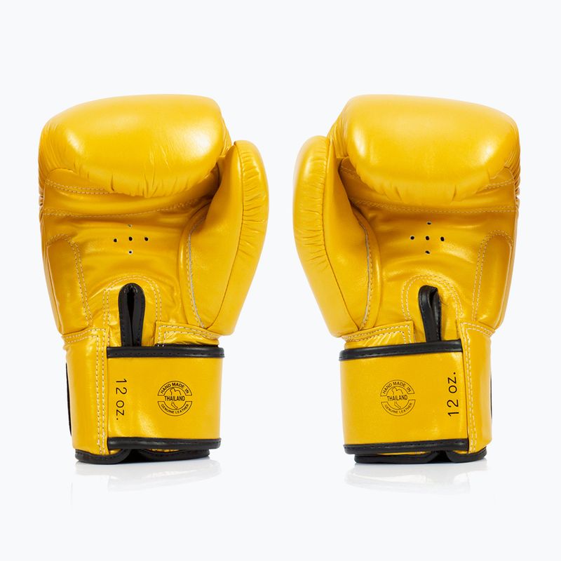 Fairtex Deluxe Tight-Fit gold boxing gloves 2