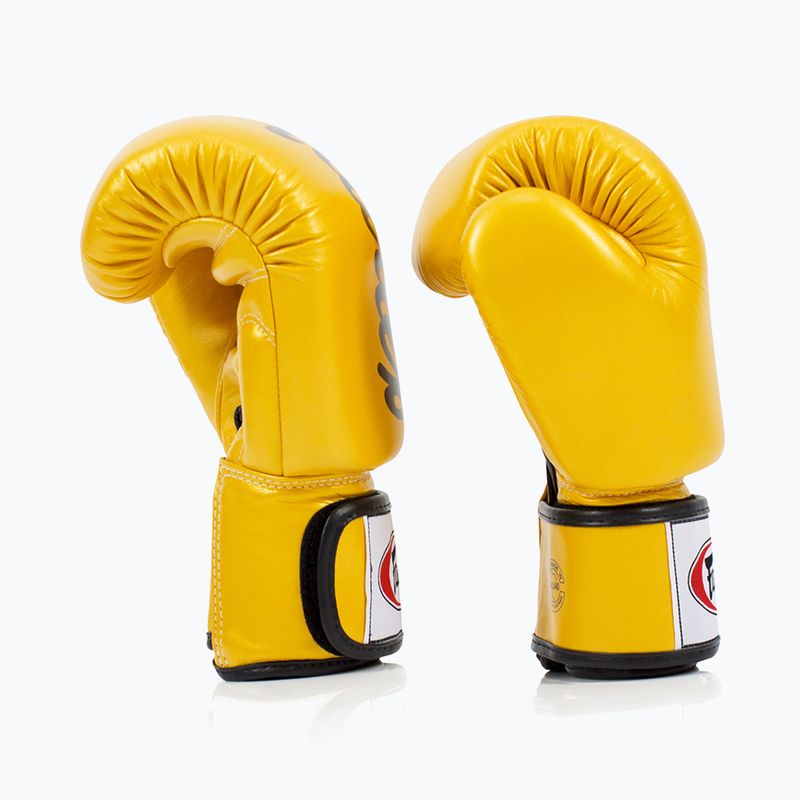 Fairtex Deluxe Tight-Fit gold boxing gloves 3