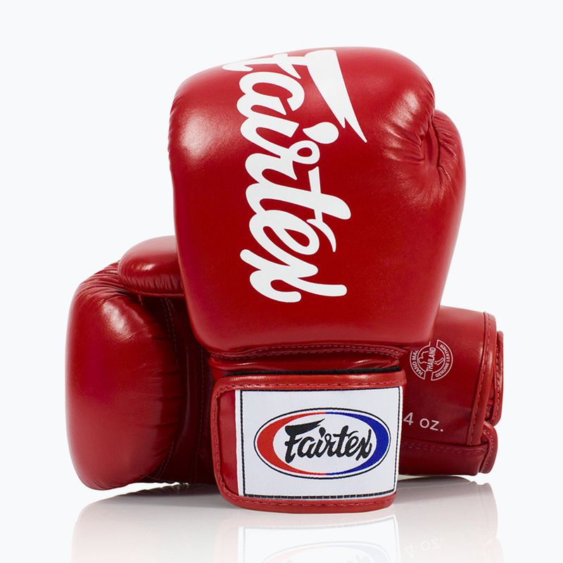 Fairtex Deluxe Tight-Fit red boxing gloves 4