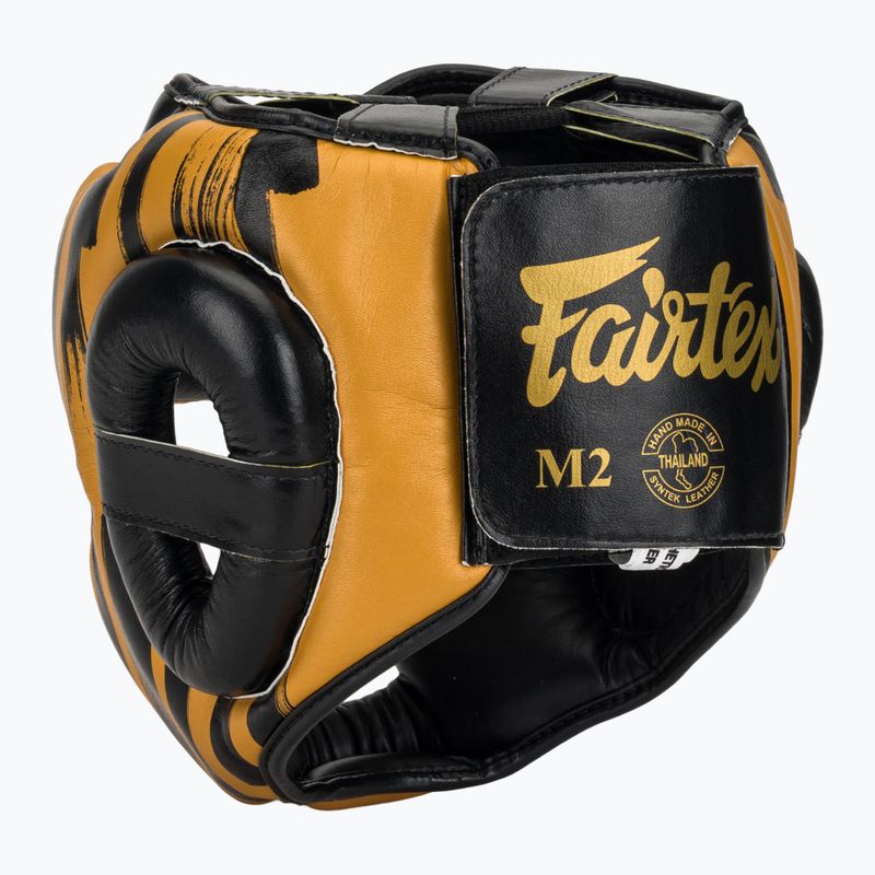 Fairtex Microfiber Headguard boxing helmet gold 3