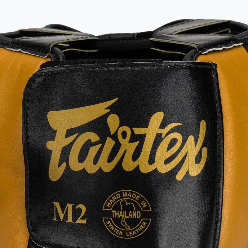 Fairtex Microfiber Headguard boxing helmet gold 5