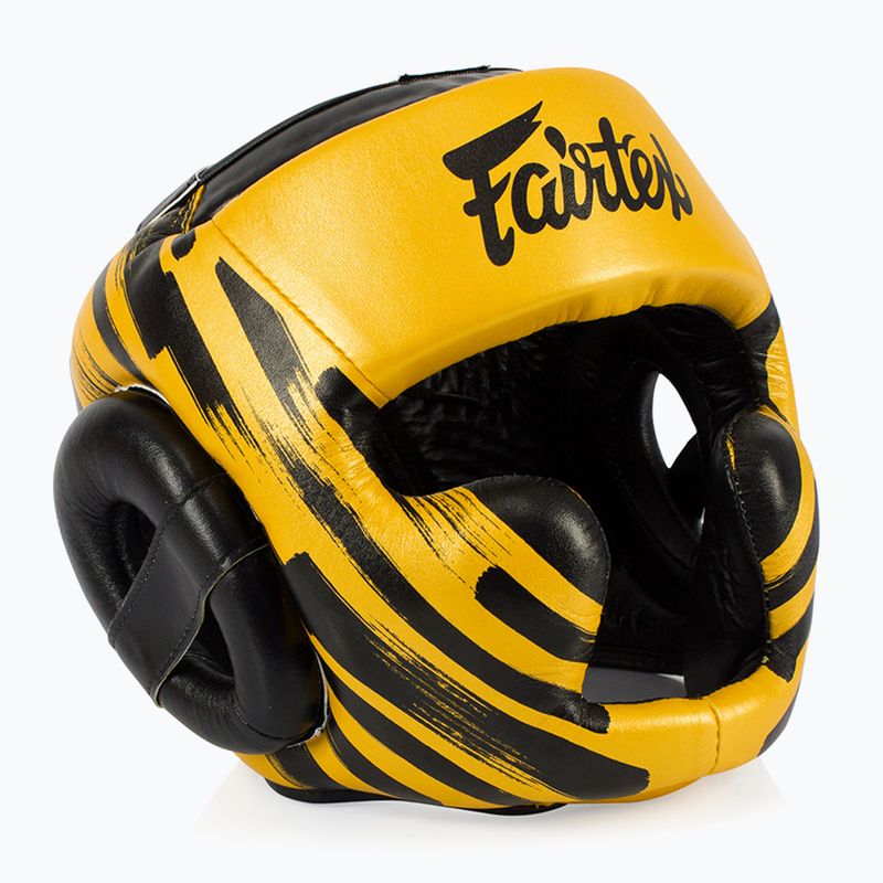 Fairtex Microfiber Headguard boxing helmet gold 2