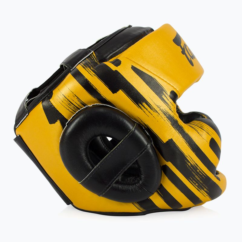 Fairtex Microfiber Headguard boxing helmet gold 3